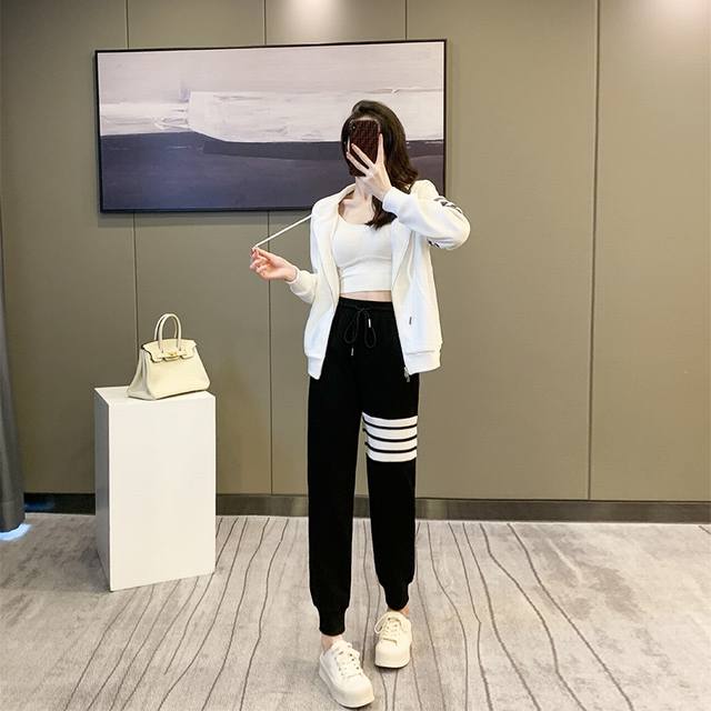 Plus velvet and thickening 195 Size: Smlxlxxl Color: Black + Gray, White + Gray