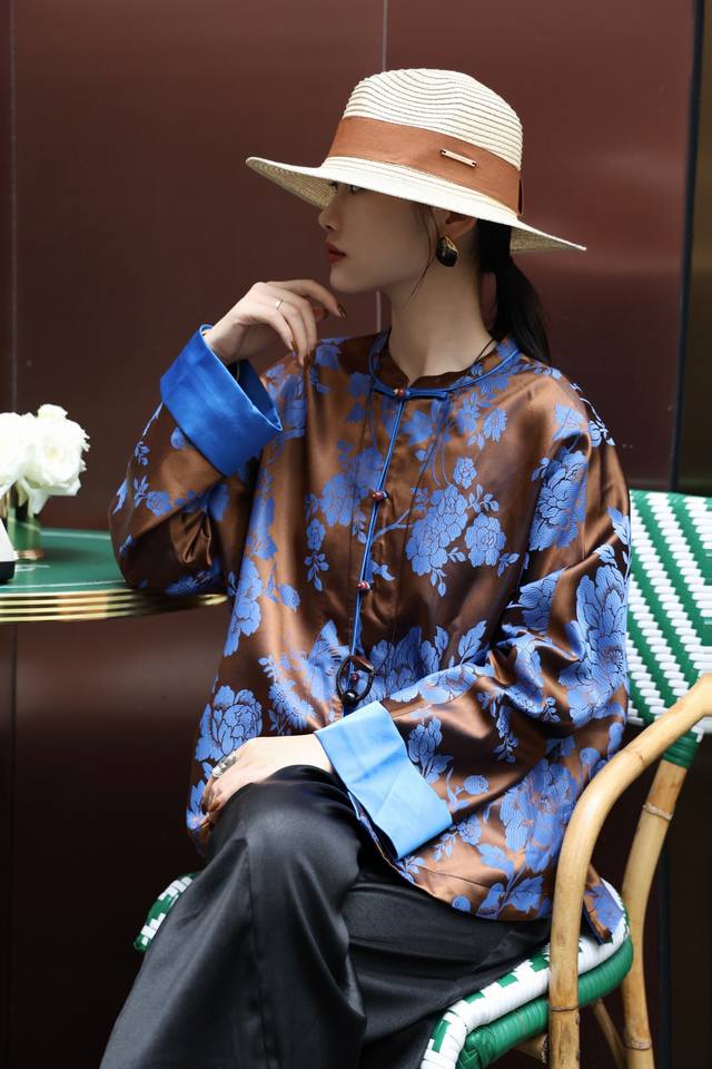 New arrivalNew Chinese style old forged jacquard national trend jacket with lin