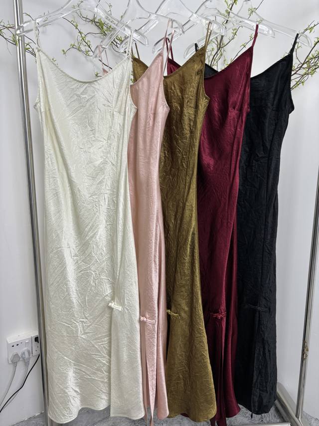 New fabric, hand-grabbed acetic acid, popular long suspenders in five colors, b