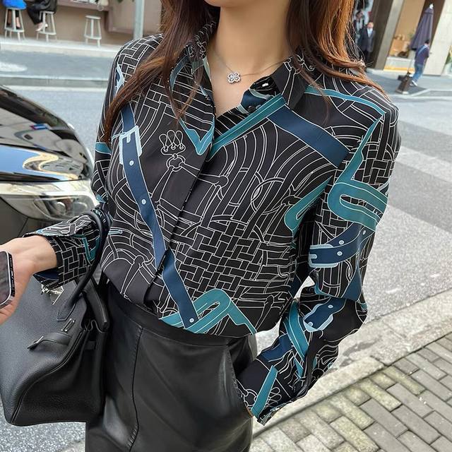 H home replenishment single shipment positioning twill silk shirt high luxury si