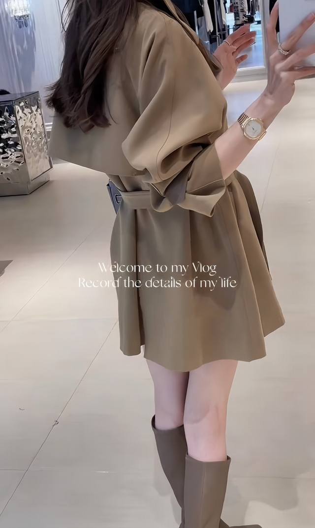 Hot sale! Mainly recommending designer style leather lace-up trench coat with po