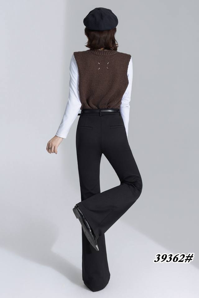 European high-quality all-weave four-way stretch knitted flared pants S-Xxl