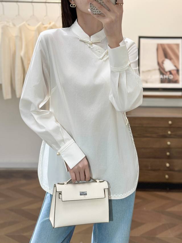 New arrival Tencel cotton traditional Chinese style buttoned slant lapel long-s