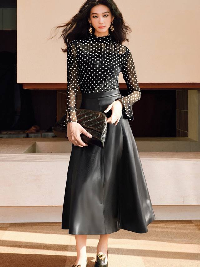 2025 Fall New Arrivals Hot Selling Item Lp Protein Leather Umbrella Skirt: Reinv