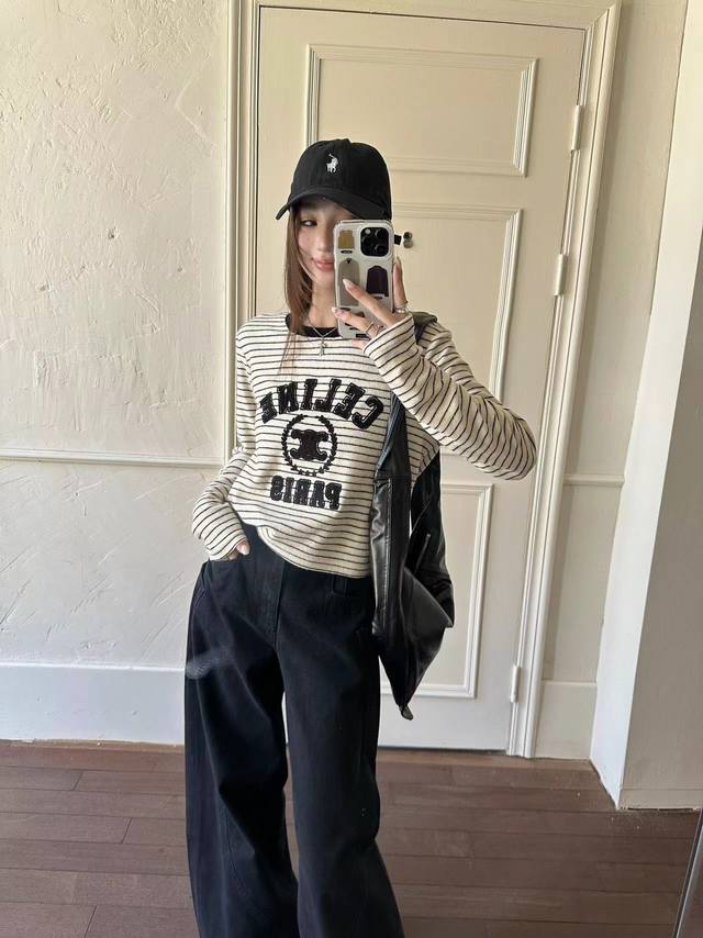 25Ss new top imported from South Korea with striped brushed cotton and towel emb