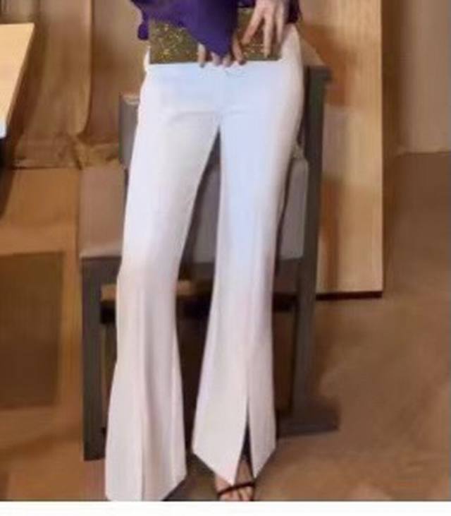 Early autumn running style flared pants, front slit version, temperament goddes