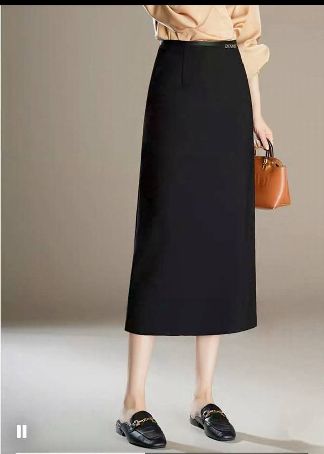 New autumn and winter acetate stretch linen hip skirt, versatile and fashionabl