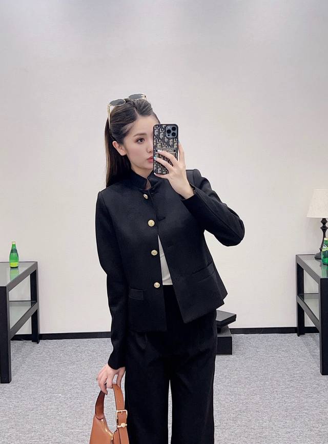 Louis Vuitto*2025 New Arrivals Stand-up Collar Slim-Fit Blazer and Trouser Set C