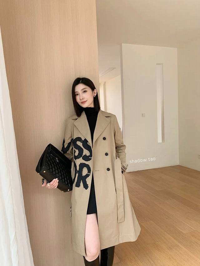 Dior autumn and winter new elegant lapel double-breasted belt slim long-sleeved