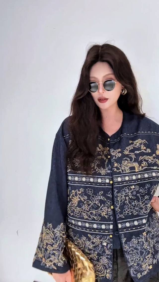 Heavy-duty beaded embroidered jacket! Highest version! European fashion heavy-du