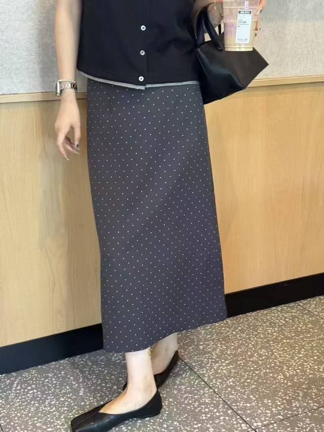 Aesthetic retro temperament high waist slim polka dot skirt fashionable and exqu