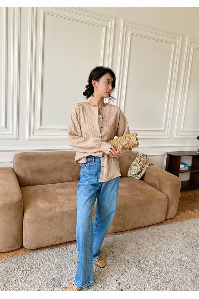 mid-length autumn shirt women's long-sleeved French style high-end women's shir