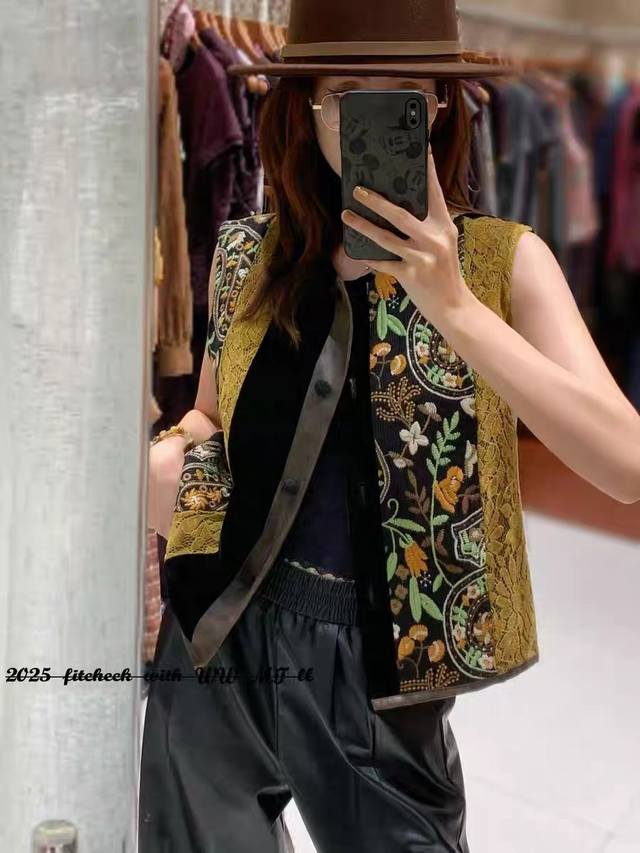 High quality, ethnic style heavy velvet splicing lace splicing protein leather l