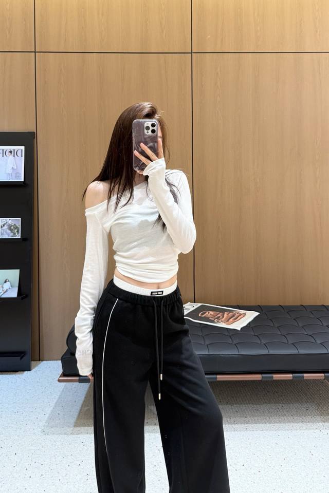 Hot item in stock! Original quality designer pants | Contrast color double waist