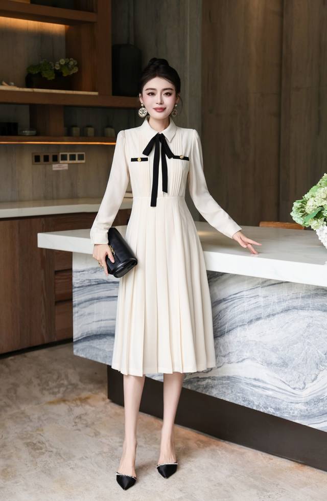 Black apricot S-Xxl 5 sizes ~ 2025 autumn and winter new arrivals French lady te