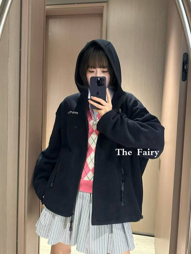 Miu New Fleece Sport Zip-Up JacketThis dynamic fleece sweatshirt features an ove