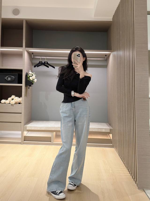 25Ss autumn and winter new Balenciag* letter jeans ~ exclusive new arrival, thre