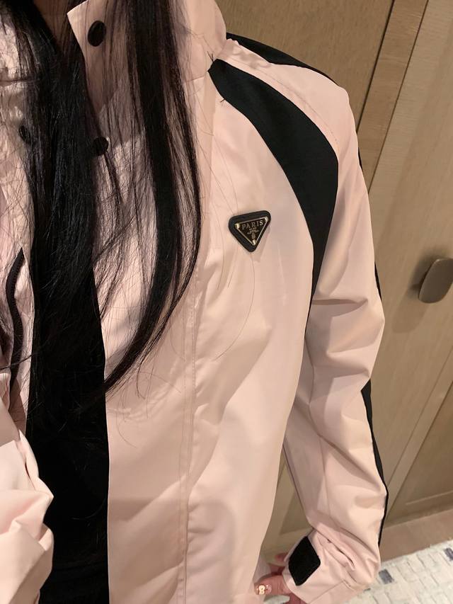 Model's real picture has been protected, P's color matching casual jacket, unis