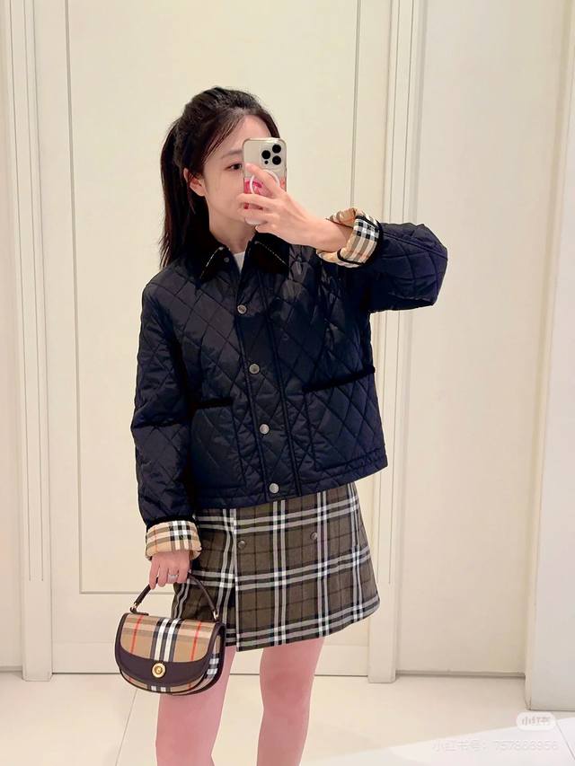 25Ss New double-sided diamond-patterned quilted jacket, featuring a contrasting