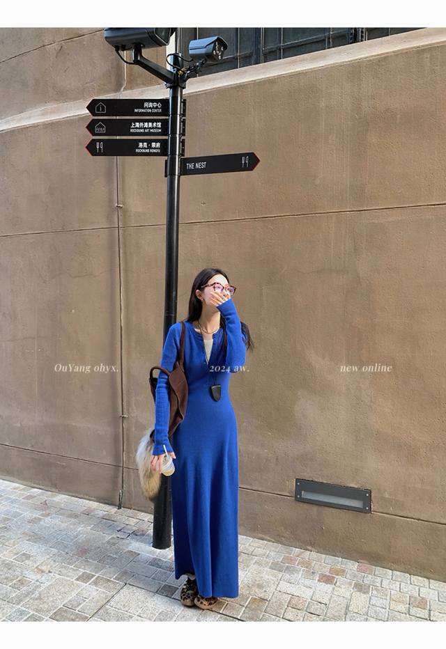 Simple and generous! Super hot sale! Ouyang long-sleeved dress for women in autu