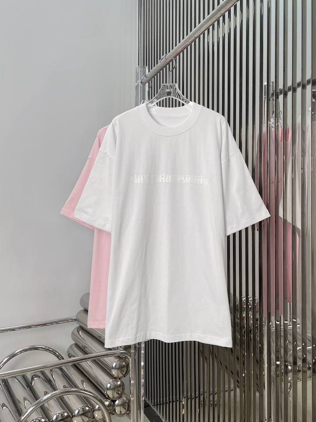 Actual photos! Latest Aw 25New letter print loose T-shirt Color: white, pink Si