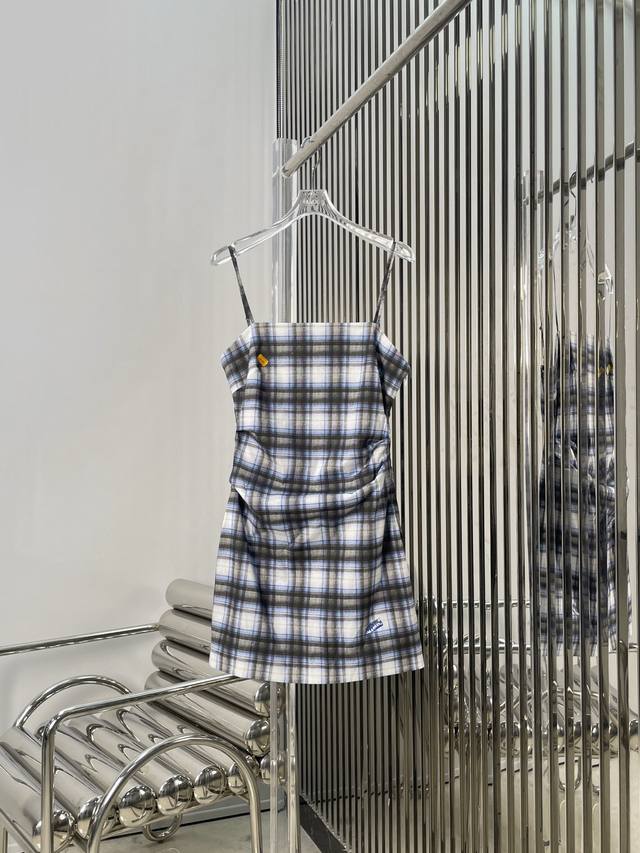 Actual photos! The latest Acne 25New monogram plaid slip dress. Size: Sml.