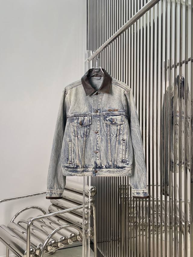 Actual photos! The latest Miu 25New top-grain cowhide patchwork collar and cuff