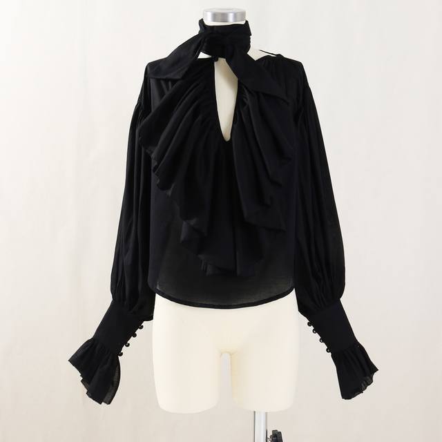 25pf Early Autumn Salon 1884 Palace Style Two-Wear Shirt Sml : Black, White