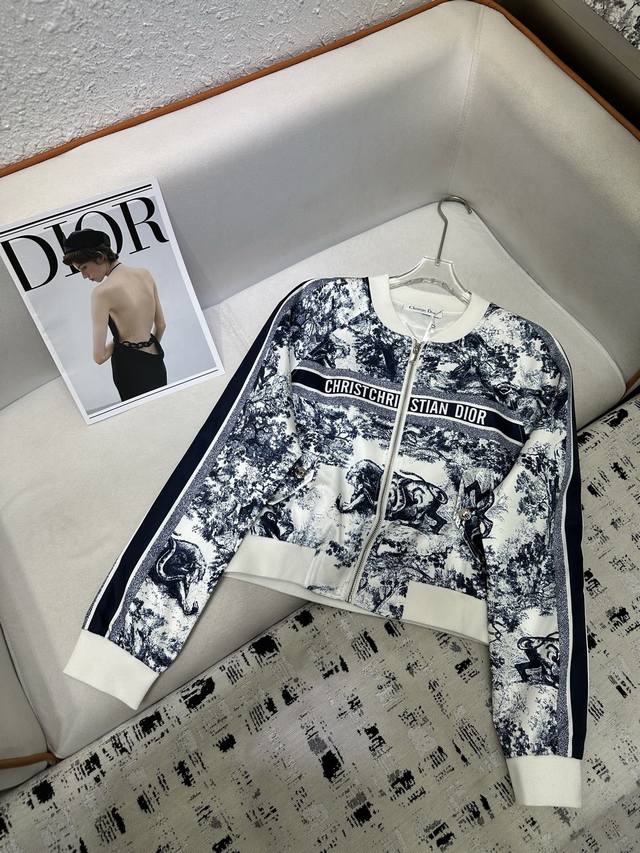 dior*2025 early autumn new jacket with letter logo print on the chest, animal pr