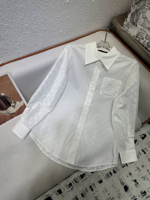 louis Vuitton* 25Ss new autumn and winter shirt jacquard stitching light and del