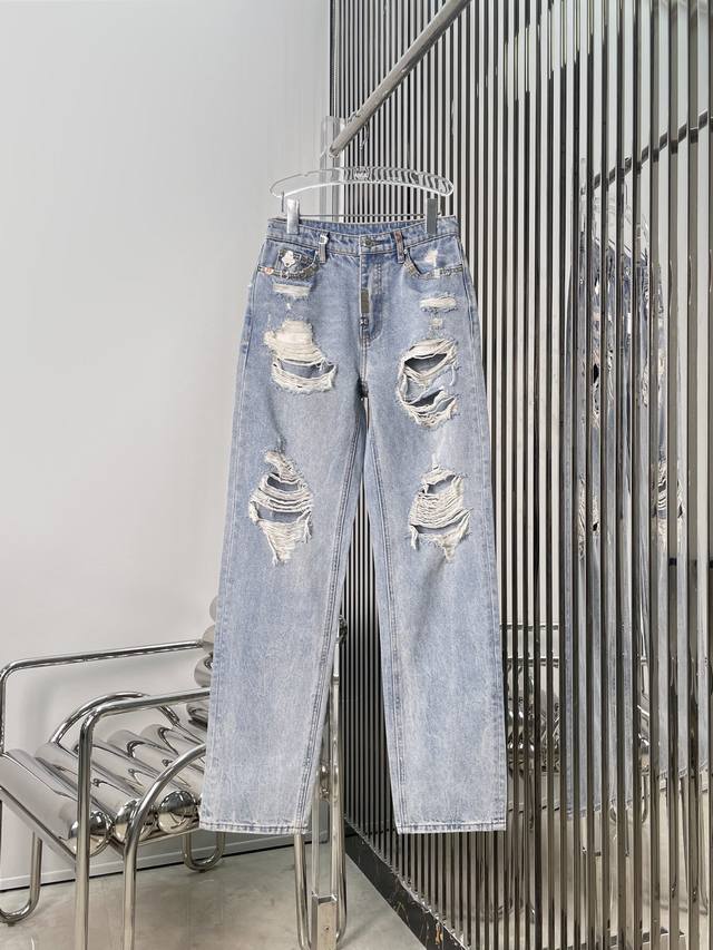 Actual photos! Latest Aw 25New King ripped and inlaid with hardware heavy metal