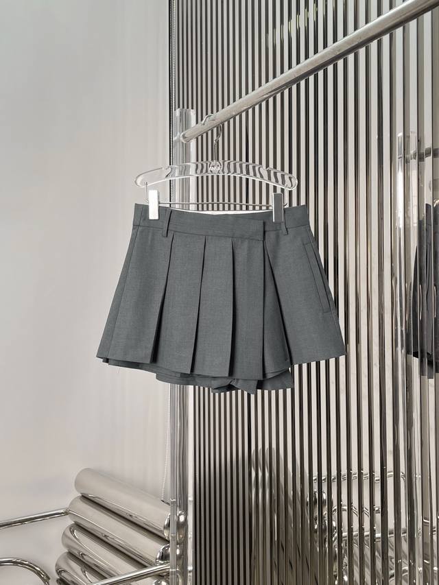 Real photos! Latest Ann 25New fake two-piece pleated skirt pants size: Sml
