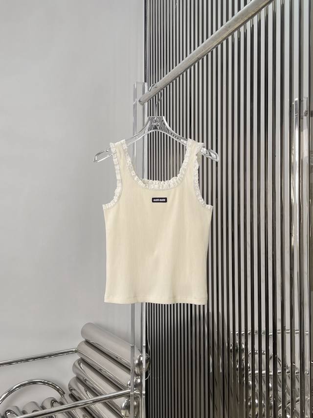 Actual photos! Latest Miu 25New lace knitted bottoming vest size: Sml