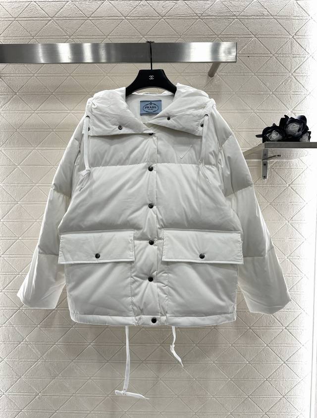 prad* 2025 New Arrivals High-Neck Hooded Down Jacket Custom Yb Imported Windproo