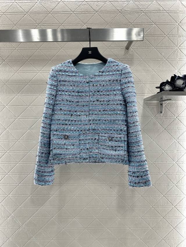 Chane* 2025 New Arrivals Slub Striped Round Neck Dress Jacket Custom Yb imported