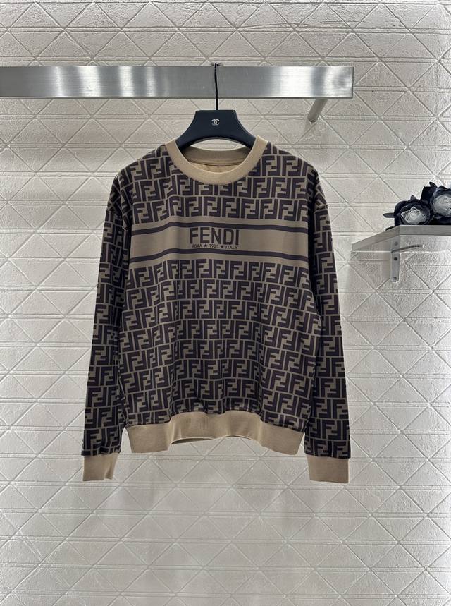 Fend* 2025 new arrivals: printed pullover sweatshirt and trousers set. Customize