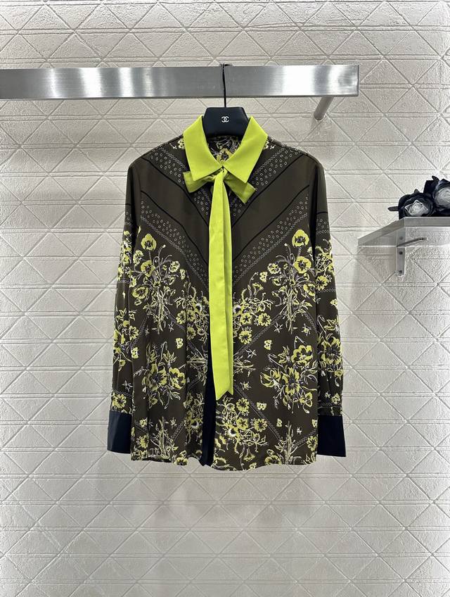 Gucc* 2025 New Arrivals Printed Ribbon Shirt Skirt Set Custom Yb Imported Twill