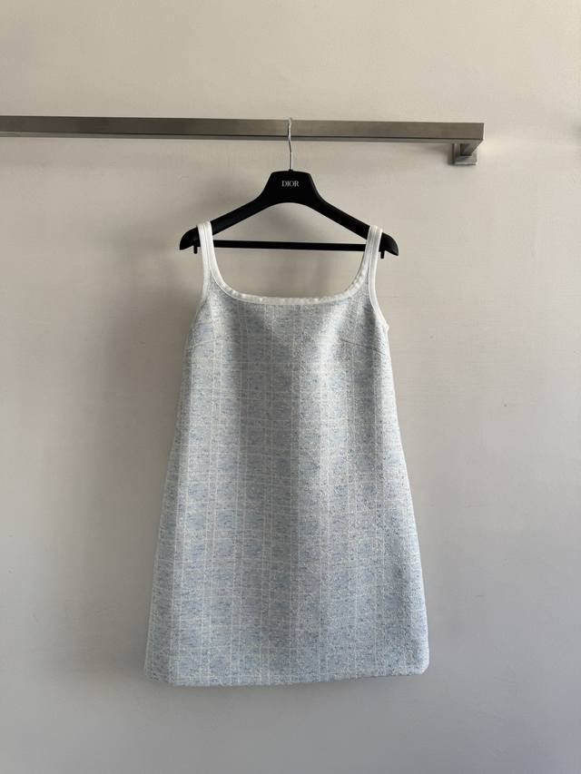 Dio*25's new limited edition glacier blue Princess Diana rattan check slip dress
