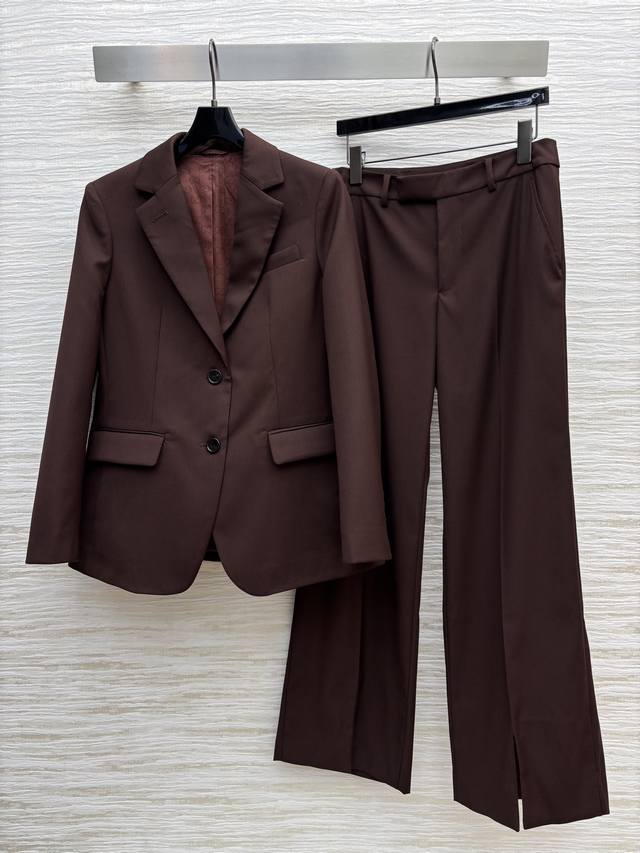 Jacket and trousers G.J. 25 autumn and winter new style dark brown straight-leg