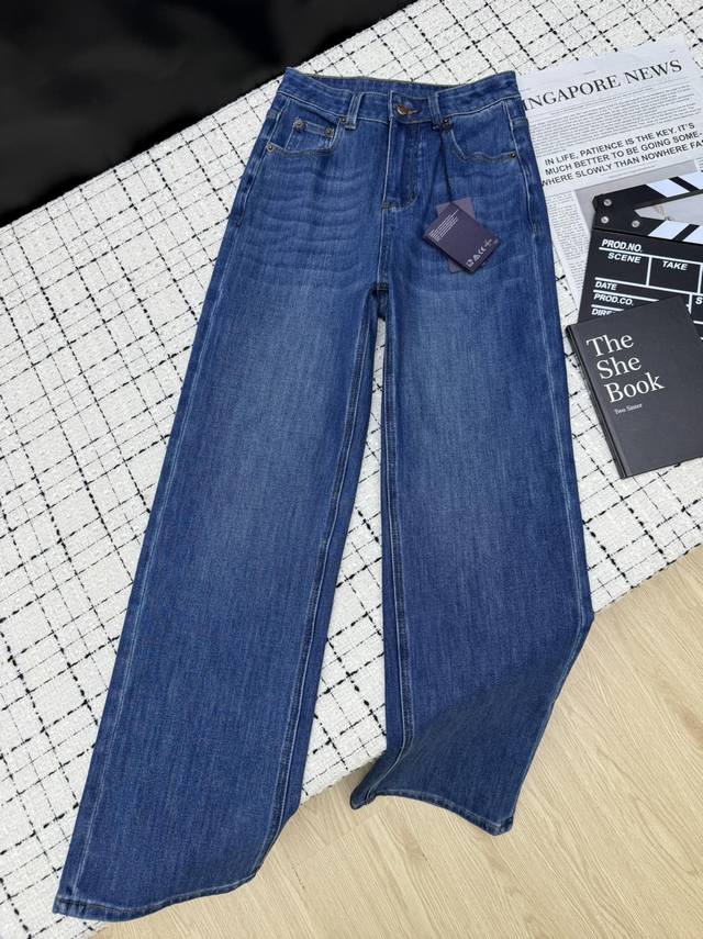 prad*25 New fall/winter straight-leg jeans with gold-embroidered lettering on th