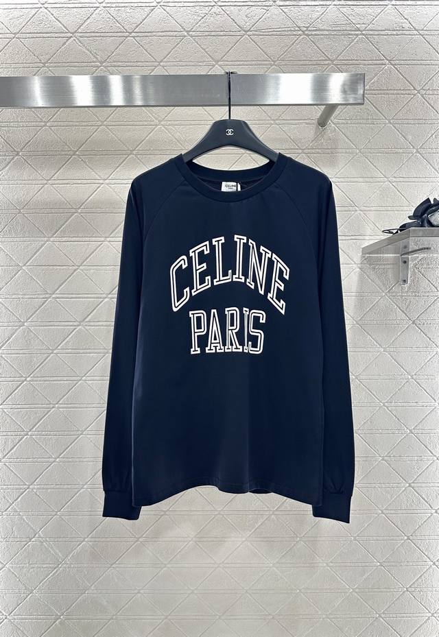 Celin* 2025 New Arrivals Round Neck Letter Color-Contrast Long Sleeve Custom Yb