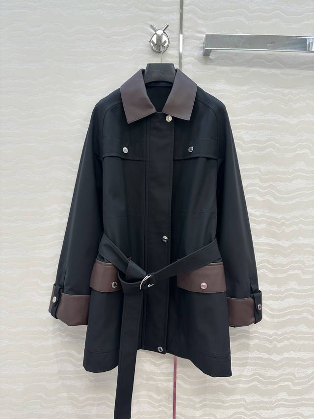 Exclusive, high-end, original quality! H Majia mid-length trench coat with a pa