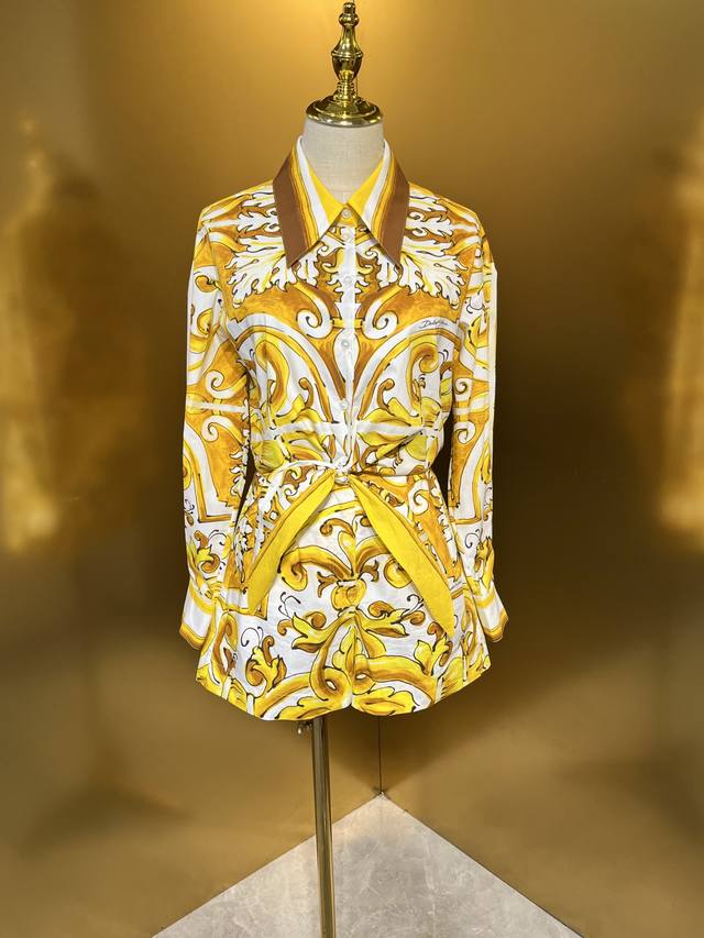 Dg Ceramic counter original flower yellow porcelain series cotton shorts Smlxlxx