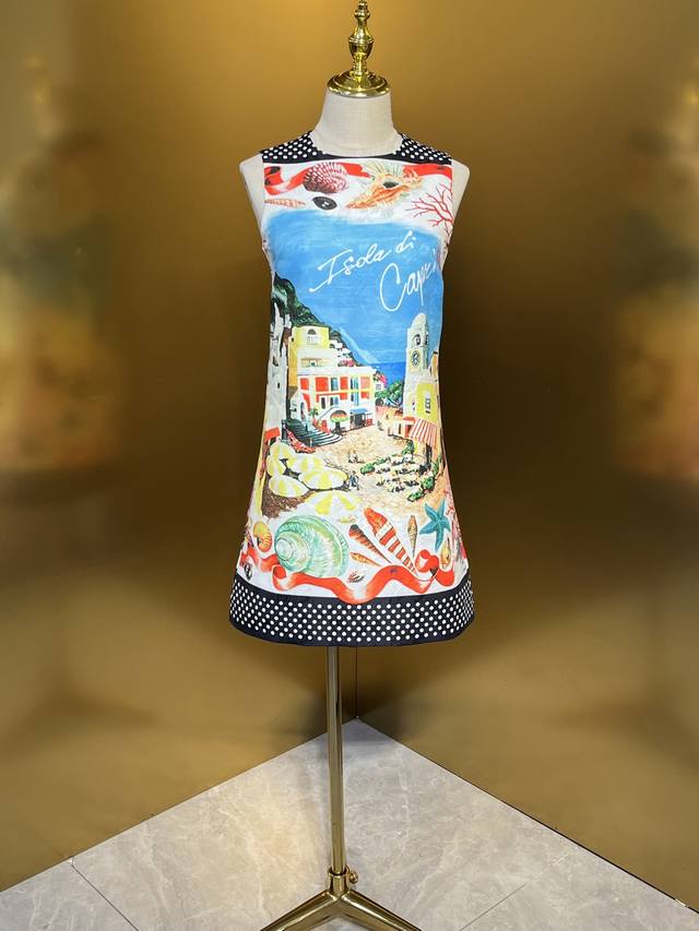 Dolce & Gabbana new shell conch landscape flower jacquard vest skirt Smlxlxxl