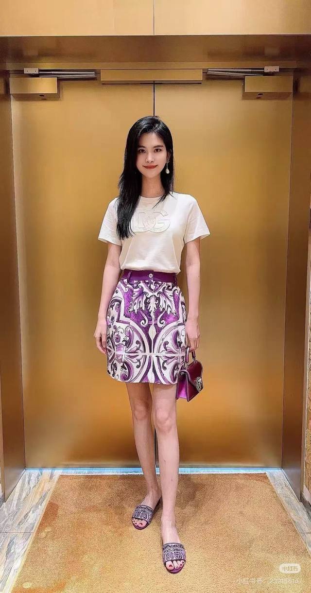 Dg purple pottery glaze washed wrinkled stretch cotton fashion A version small h