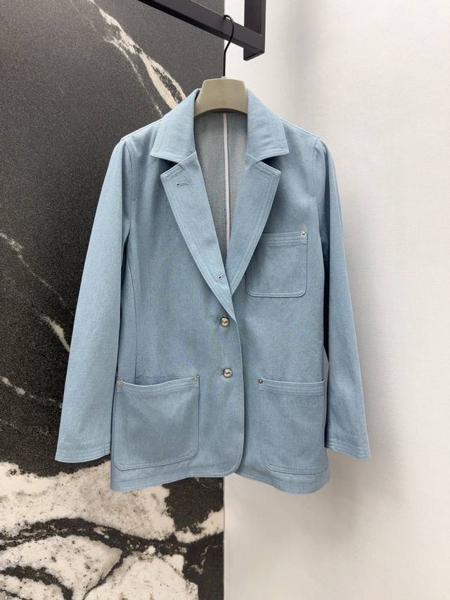 Tb 25Ss New arrival for early fall: preppy-style twill denim casual blazer with