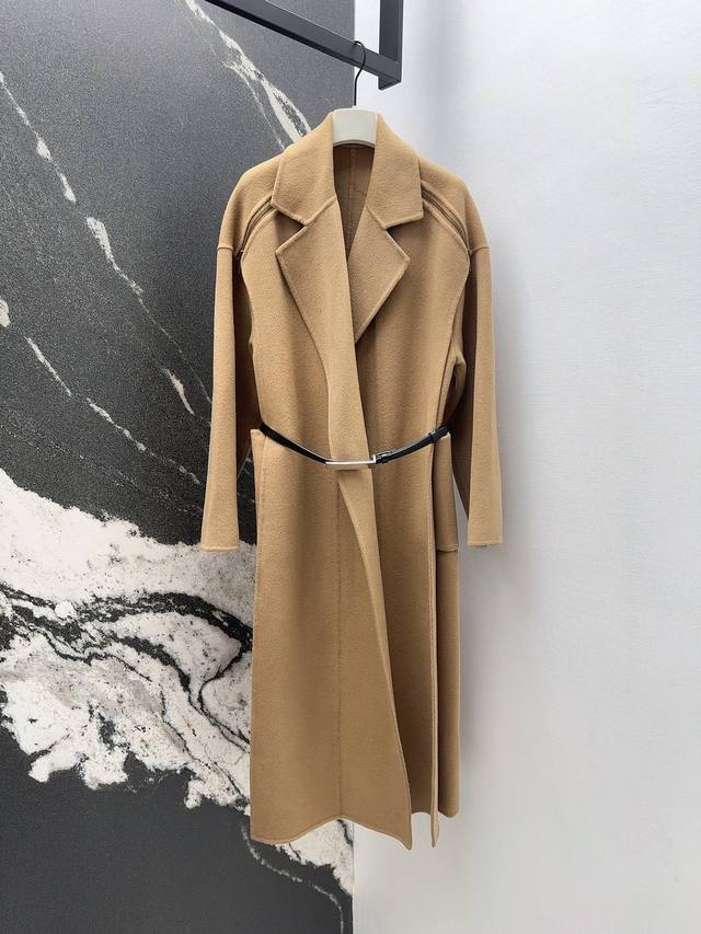 Max 25Ss New Autumn/Winter Lapel Double-Sided Two-Tone Wool Coat. Casual and Fas