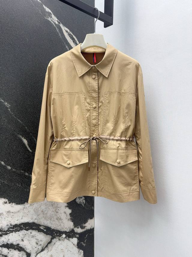 Mc 25Ss New Autumn/Winter Lapel Drawstring Trench Coat: A Perfect Fall Style. St