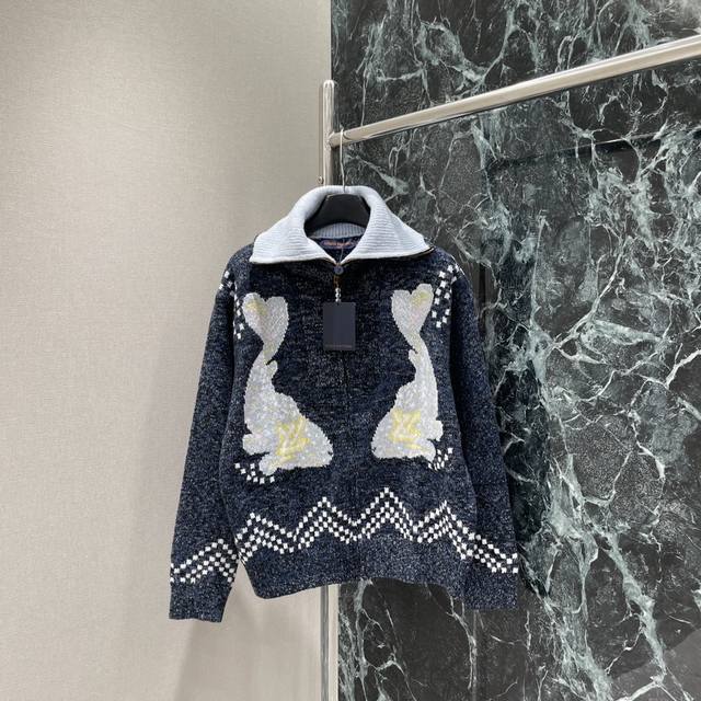 Louis 25 autumn and winter new contrast knitted jacket, a collaboration between