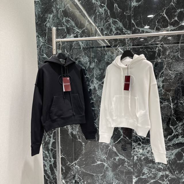 G's new autumn/winter 25 logo-embossed hooded sweatshirt. The Double G embossed